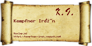 Kempfner Irén névjegykártya